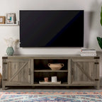 Meuble TV avec portes de grange et rangement de 70 pouces