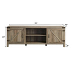 Meuble TV avec portes de grange et rangement de 70 pouces
