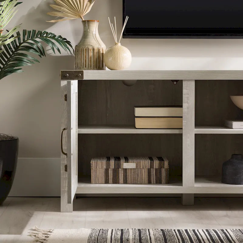 Meuble TV avec portes de grange et rangement de 70 pouces