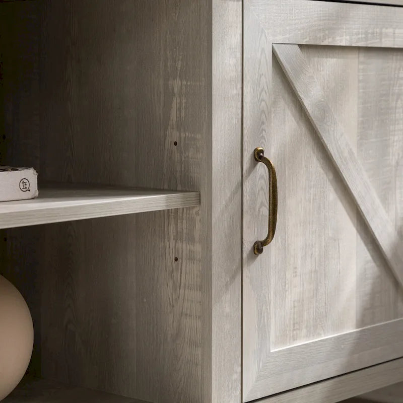 Meuble TV avec portes de grange et rangement de 70 pouces