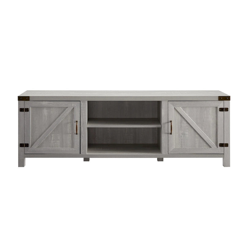 Meuble TV avec portes de grange et rangement de 70 pouces