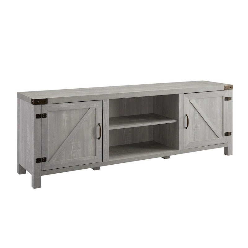 Meuble TV avec portes de grange et rangement de 70 pouces