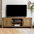 Meuble TV avec portes de grange et rangement de 70 pouces
