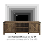 Meuble TV avec portes de grange et rangement de 70 pouces