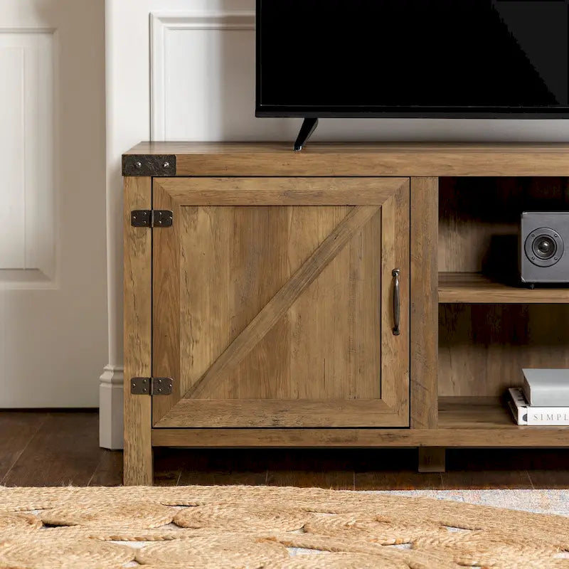 Meuble TV avec portes de grange et rangement de 70 pouces