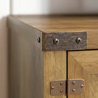 Meuble TV avec portes de grange et rangement de 70 pouces