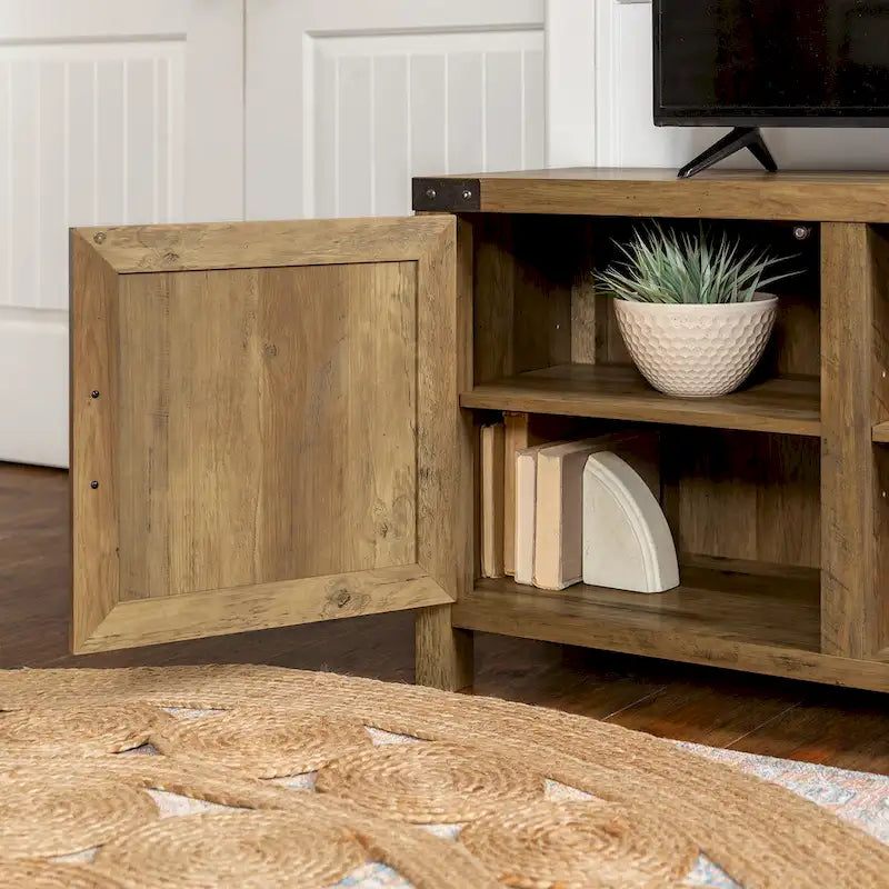 Meuble TV avec portes de grange et rangement de 70 pouces