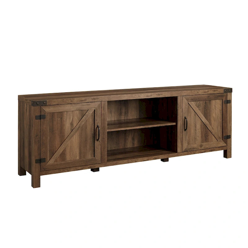 Meuble TV avec portes de grange et rangement de 70 pouces