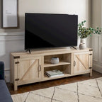 Meuble TV avec portes de grange et rangement de 70 pouces