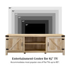 Meuble TV avec portes de grange et rangement de 70 pouces