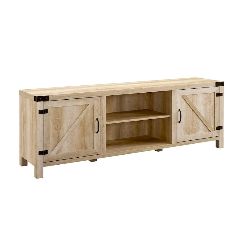 Meuble TV avec portes de grange et rangement de 70 pouces