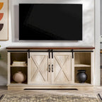 Meuble TV avec porte coulissante style grange de 58 pouces