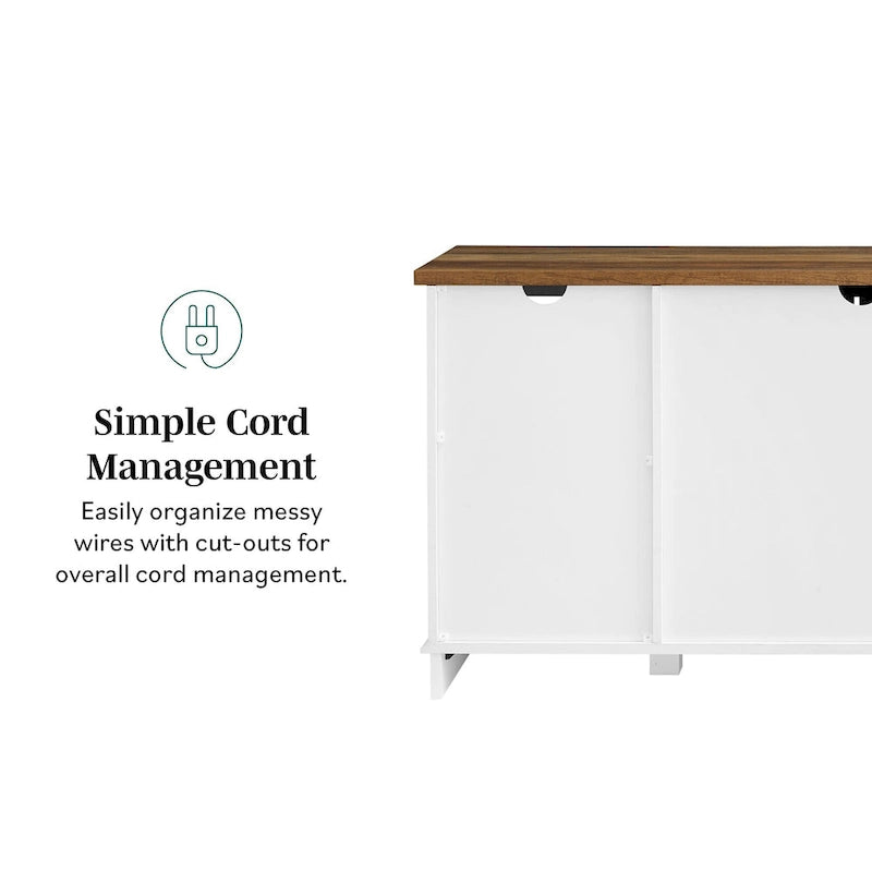 Meuble TV avec porte coulissante style grange de 58 pouces