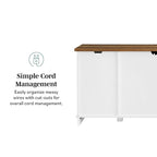 Meuble TV avec porte coulissante style grange de 58 pouces