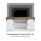 Meuble TV avec porte coulissante style grange de 58 pouces