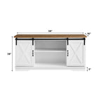 Meuble TV avec porte coulissante style grange de 58 pouces