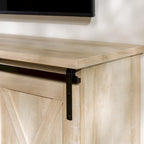 Meuble TV avec porte coulissante style grange de 58 pouces