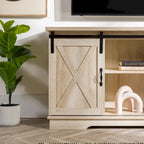 Meuble TV avec porte coulissante style grange de 58 pouces