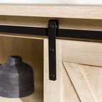 Meuble TV avec porte coulissante style grange de 58 pouces