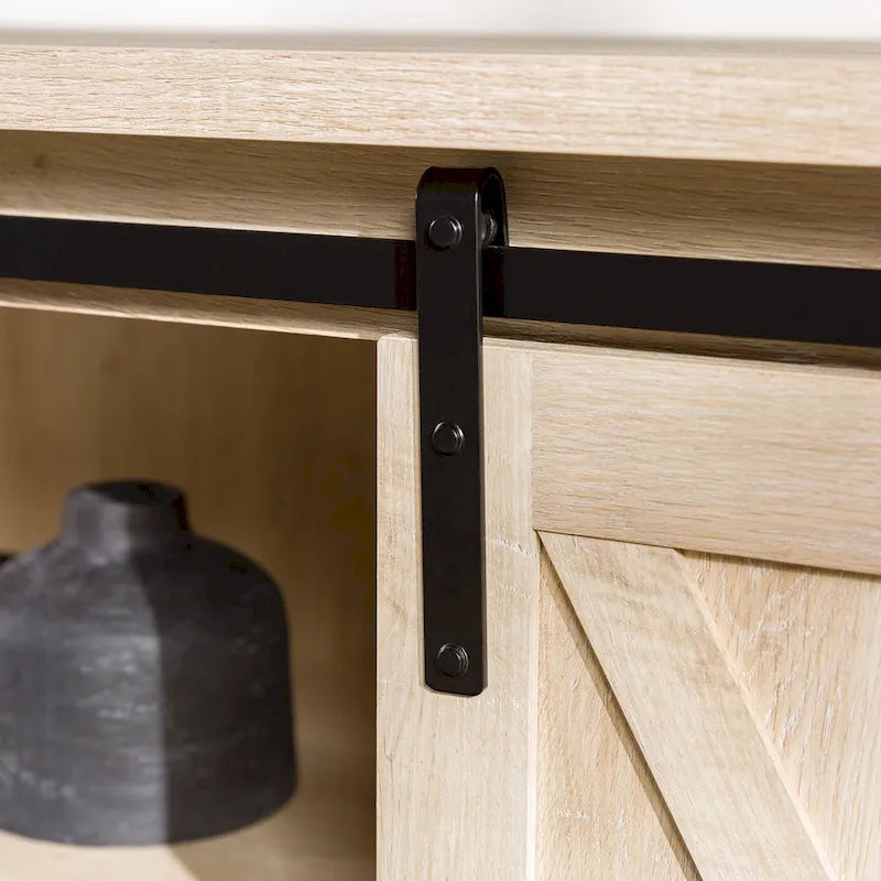 Meuble TV avec porte coulissante style grange de 58 pouces