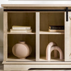 Meuble TV avec porte coulissante style grange de 58 pouces