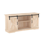 Meuble TV avec porte coulissante style grange de 58 pouces