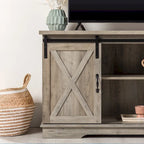Meuble TV avec porte coulissante style grange de 58 pouces