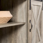 Meuble TV avec porte coulissante style grange de 58 pouces