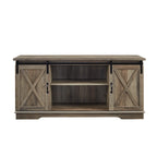 Meuble TV avec porte coulissante style grange de 58 pouces