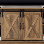 Meuble TV avec porte coulissante style grange de 58 pouces