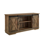 Meuble TV avec porte coulissante style grange de 58 pouces