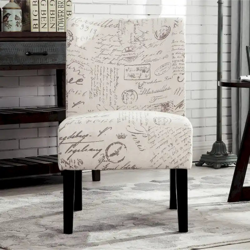 Fauteuil d'appoint rembourré avec pieds en bois