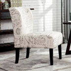 Fauteuil d'appoint rembourré avec pieds en bois