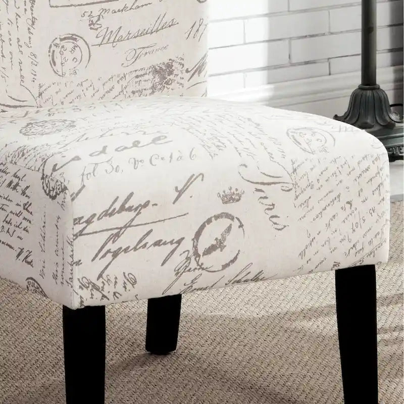 Fauteuil d'appoint rembourré avec pieds en bois