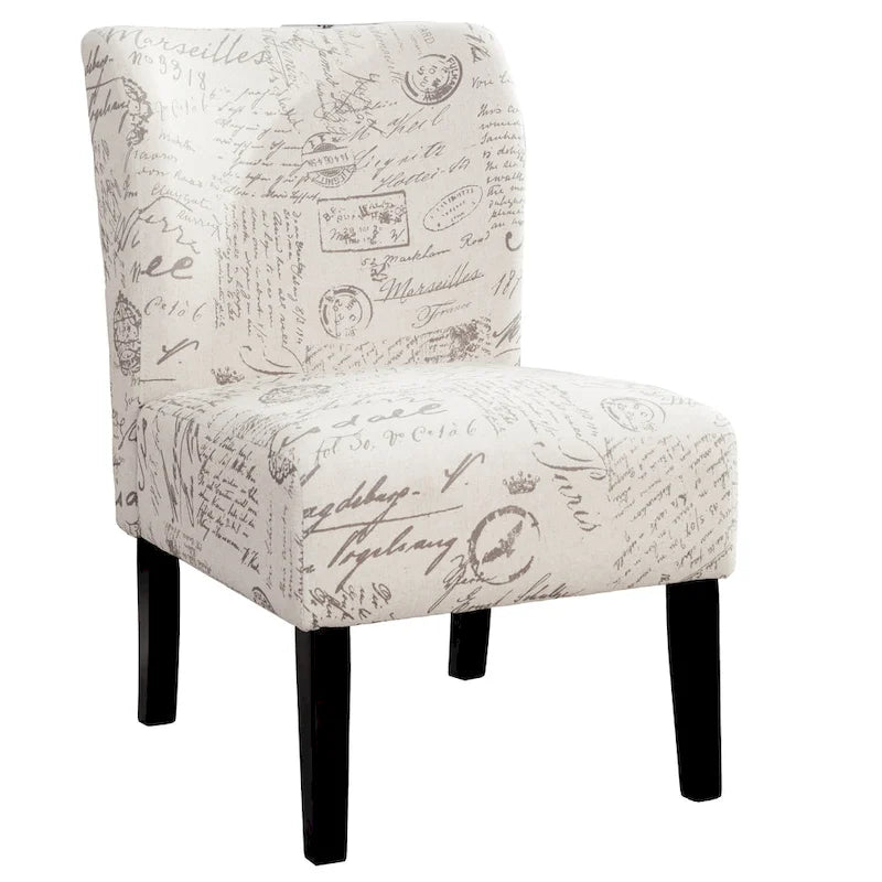 Fauteuil d'appoint rembourré avec pieds en bois