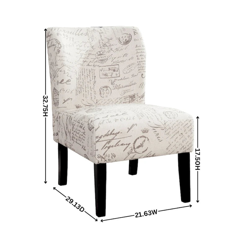 Fauteuil d'appoint rembourré avec pieds en bois