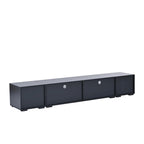 Meuble TV de 209,3 cm avec portes à ouverture par pression et lumières LED, convient aux téléviseurs jusqu'à 228,6 cm