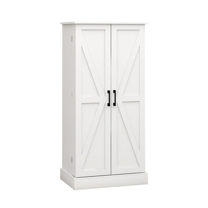 Meuble de cuisine autoportant avec éclairage LED, 2 portes, étagères réglables
