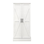 Meuble de cuisine autoportant avec éclairage LED, 2 portes, étagères réglables