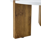 Table basse ronde avec pieds rectangulaires