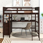 Lit mezzanine double avec tiroirs, bureau et étagères