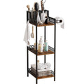 Étagère de rangement étroite à 3 niveaux avec porte-rouleau de papier toilette