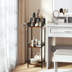 Étagère de rangement étroite à 3 niveaux avec porte-rouleau de papier toilette