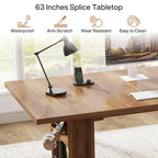 Bureau de 160 cm avec étagères de rangement latérales