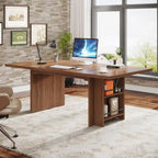 Bureau de 160 cm avec étagères de rangement latérales