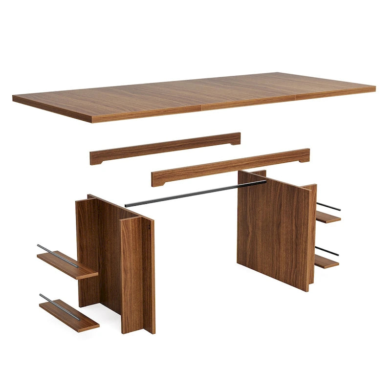 Bureau de 160 cm avec étagères de rangement latérales