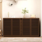 Buffet de 160 cm avec portes à lattes en bois