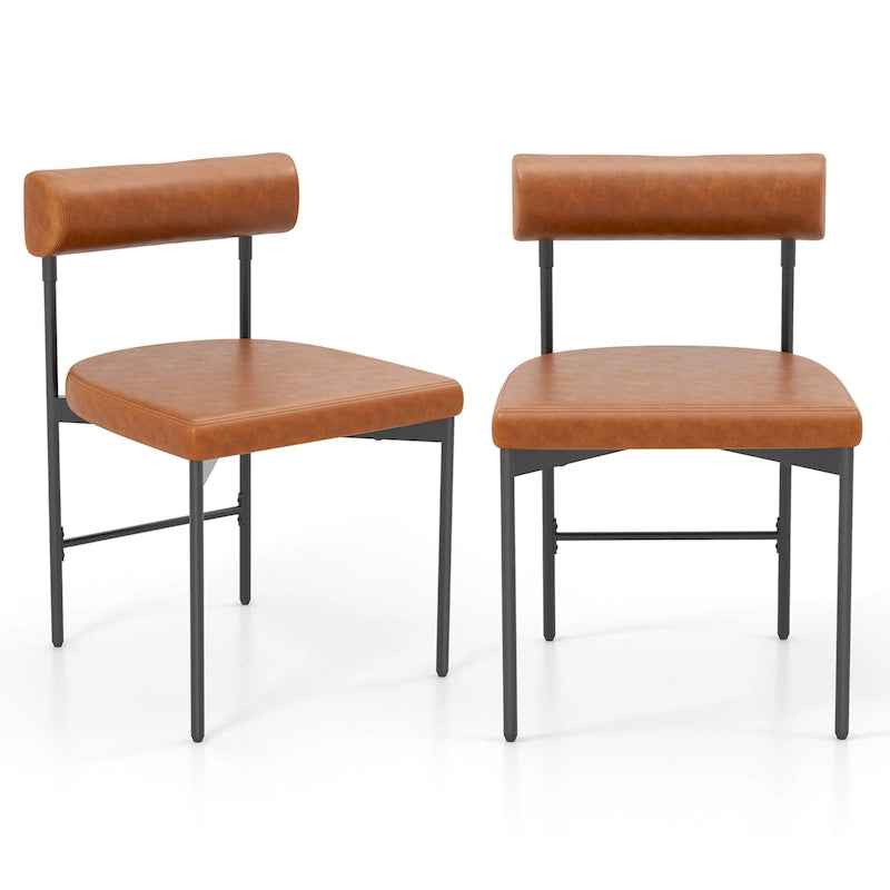 Lot de 2 chaises de salle à manger, chaise d'appoint de cuisine rembourrée en similicuir