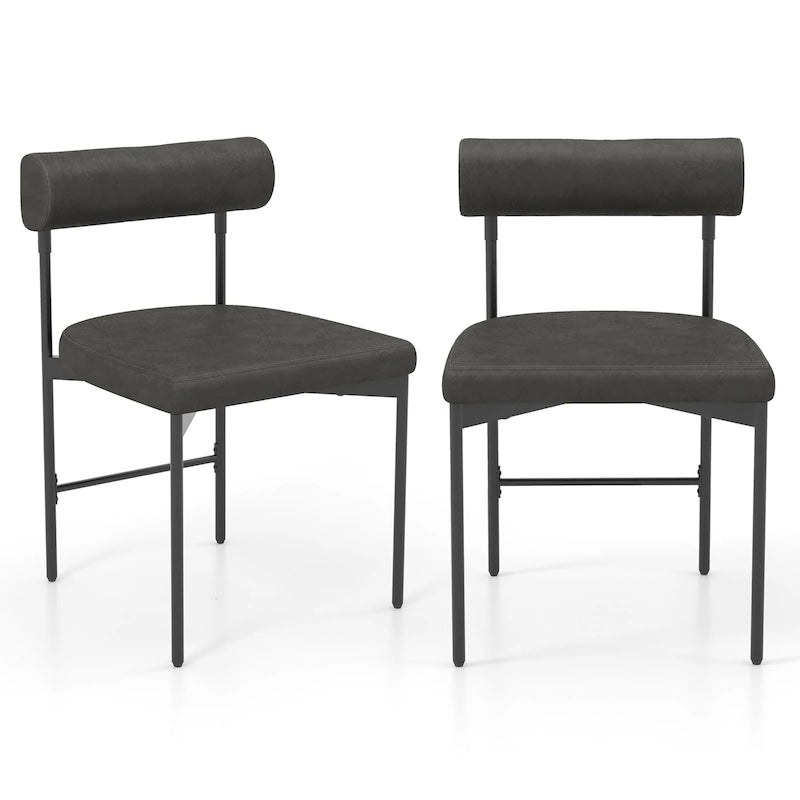 Lot de 2 chaises de salle à manger, chaise d'appoint de cuisine rembourrée en similicuir