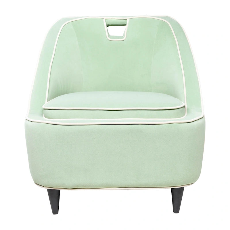 Fauteuil d'appoint bicolore rembourré moderne - 28 x 30 x 31